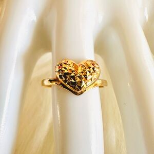 Diacut heart ring. 💛 Real 18(18k) Karat Solid Gold Jewelry